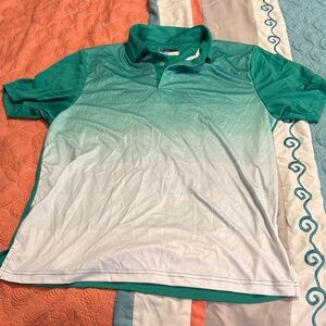 PGA Tour Kids Polo in Green and White